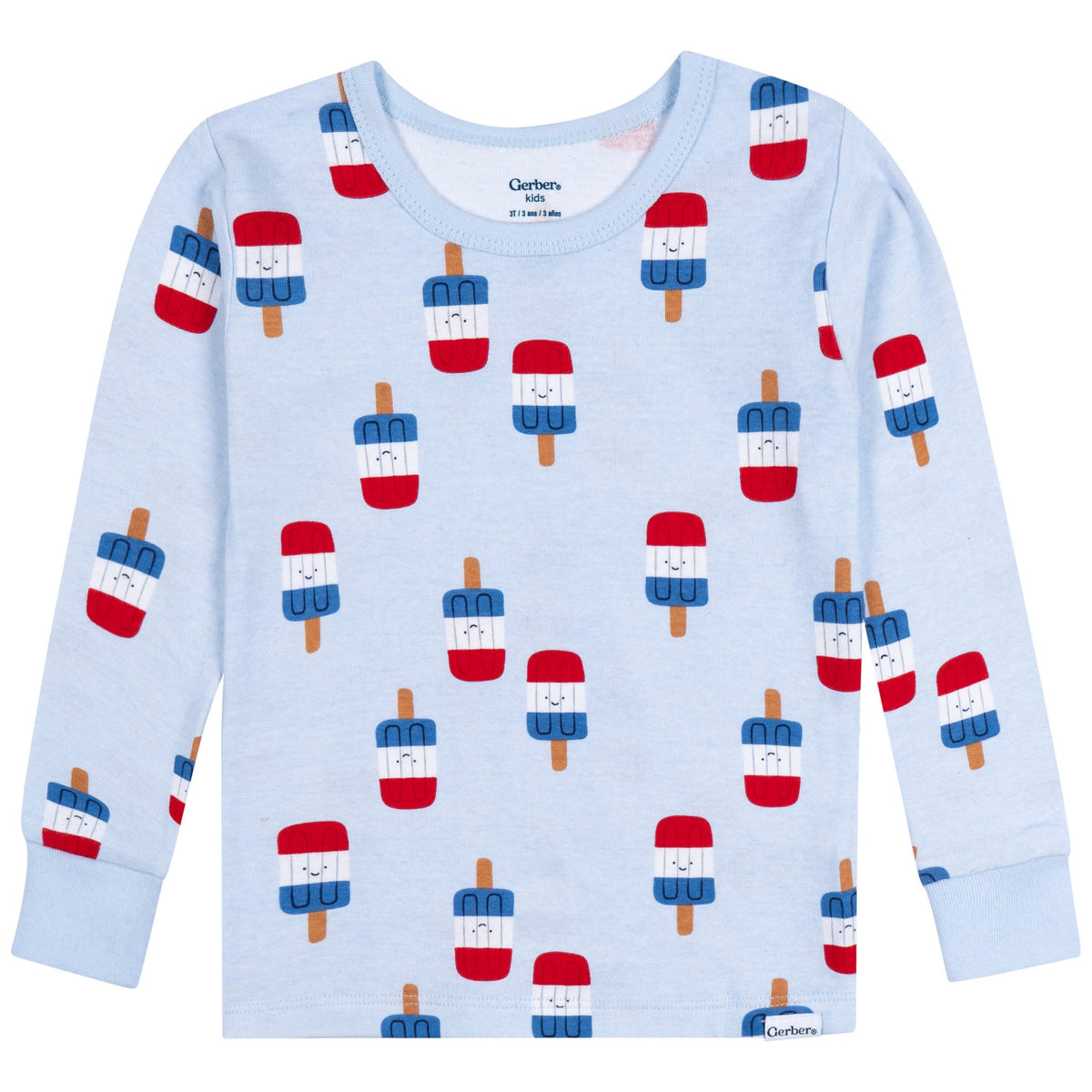 2-Piece Infant & Toddler Neutral Patriotic Popcicles Cotton Pajamas-Gerber Childrenswear Wholesale