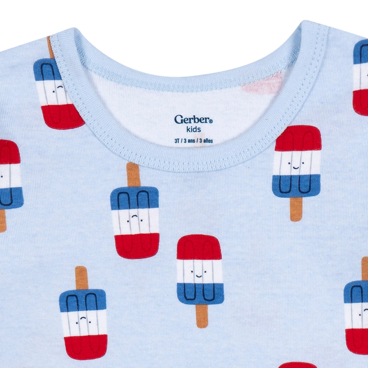 2-Piece Infant & Toddler Neutral Patriotic Popcicles Cotton Pajamas-Gerber Childrenswear Wholesale