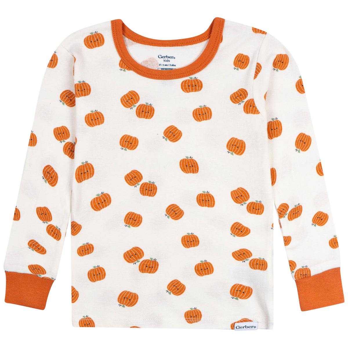 2-Piece Infant & Toddler Neutral Smiling Pumpkins Cotton Pajamas-Gerber Childrenswear Wholesale