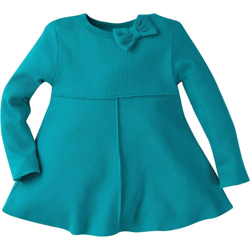 1-Piece Girls Teal Thermal Long Sleeve Top