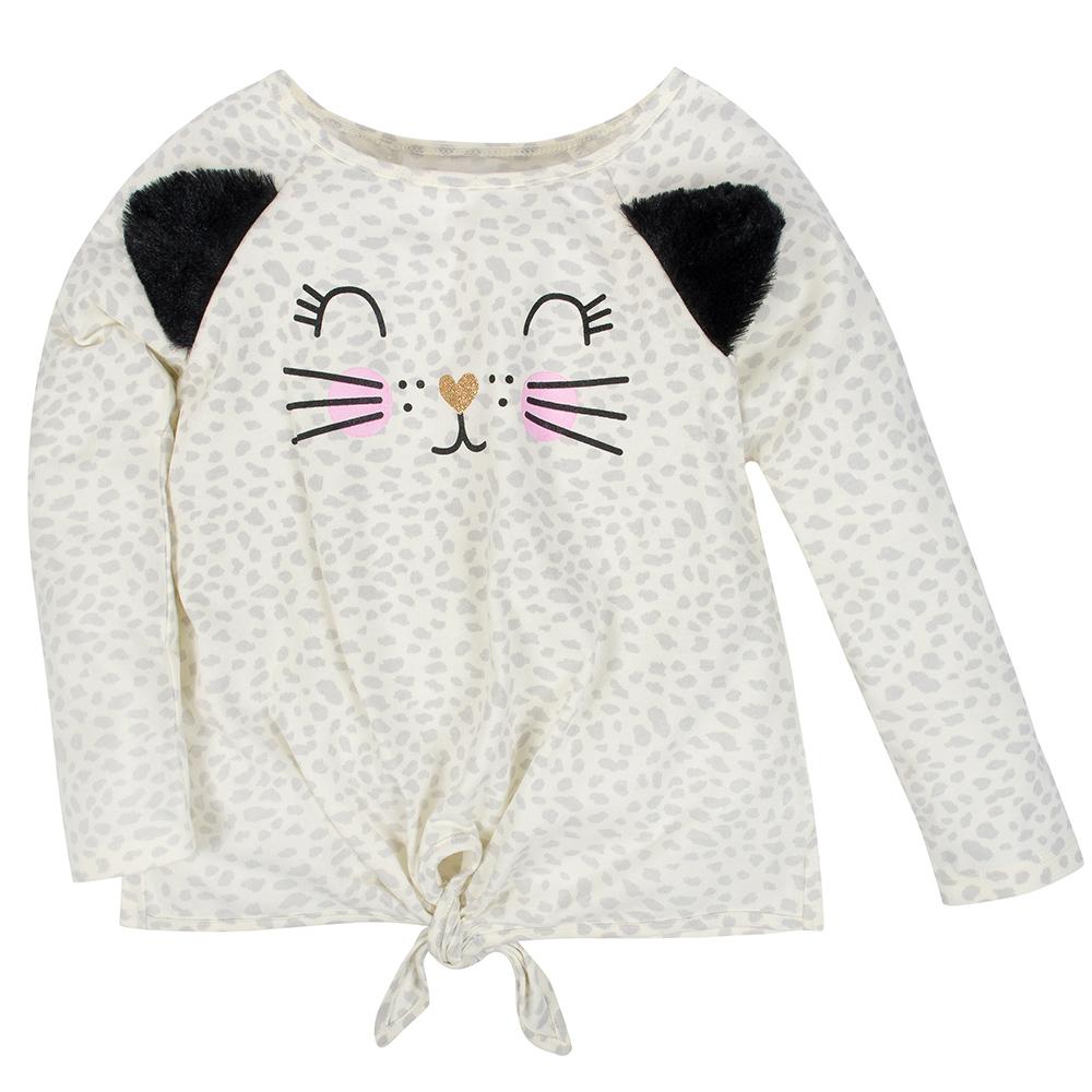2-Pack Girls Leopard & Stars Long Sleeve Tops, view 2