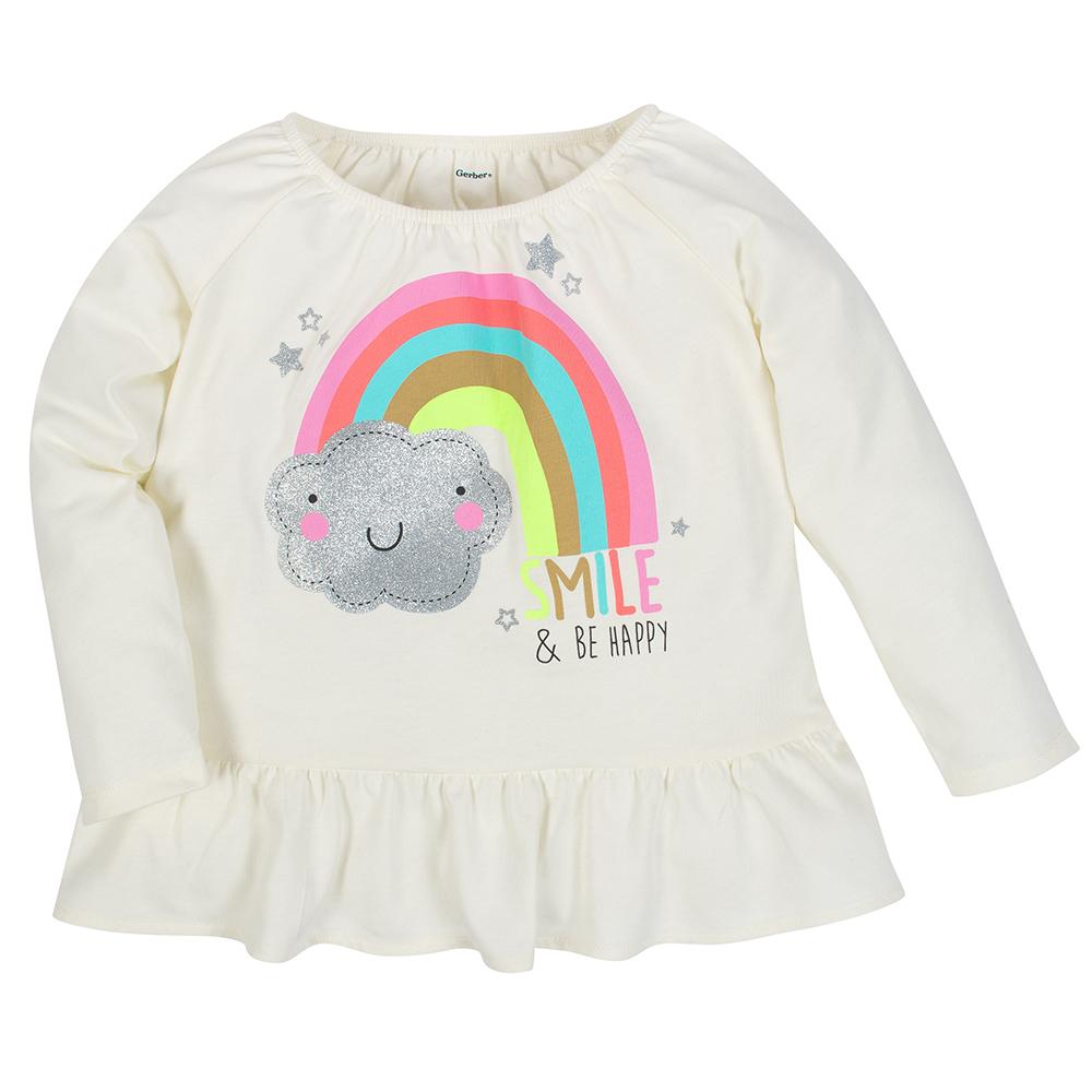 2-Pack Girls Sunshine & Rainbow Long Sleeve Tops, view 4