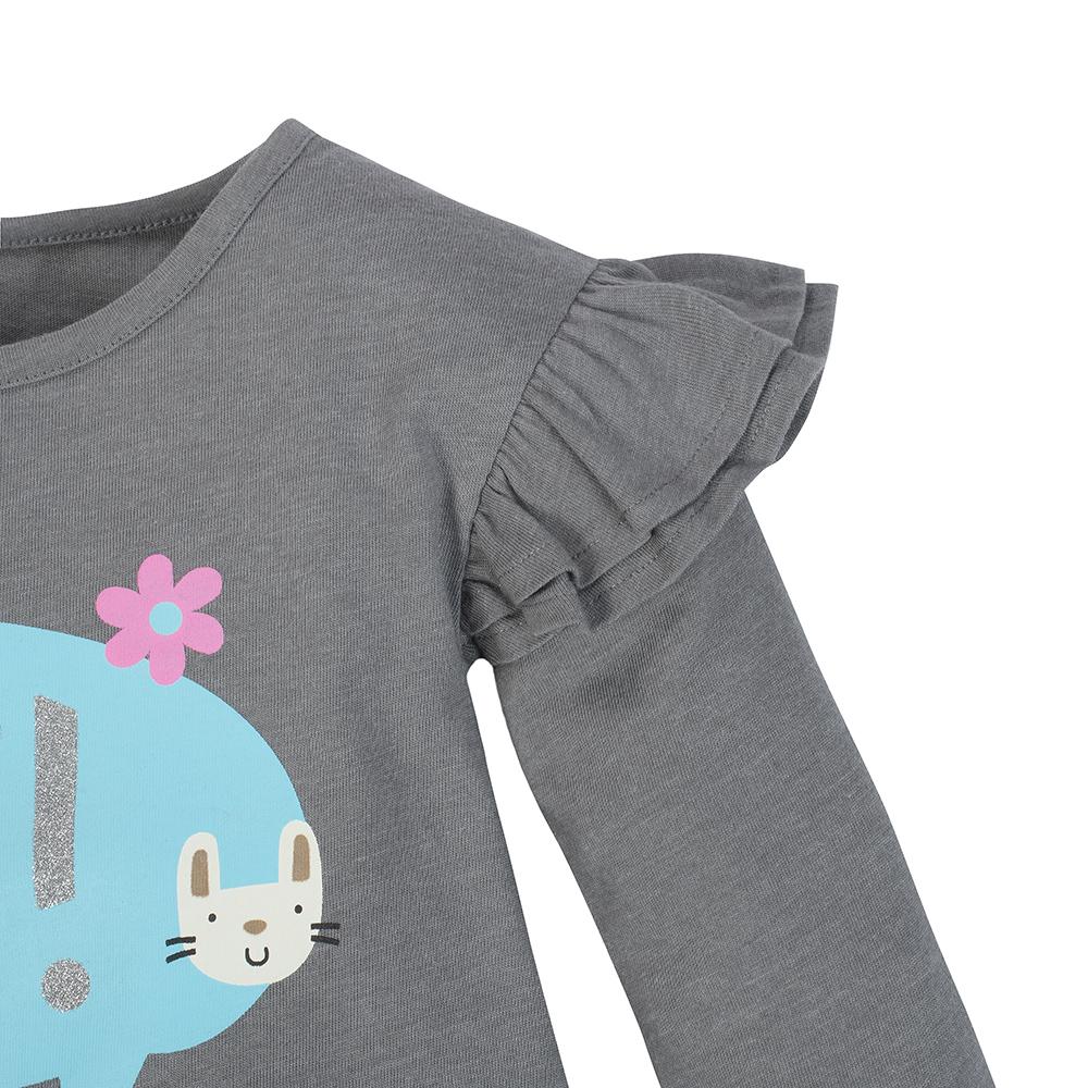Girl Bunny and Dark Gray Heather Long Sleeve Tops, additional view 1, view 3