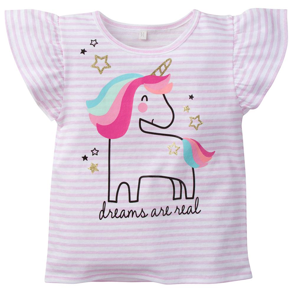2-Pack Girls Unicorn & Be Amazing Fashion Tops, view 3