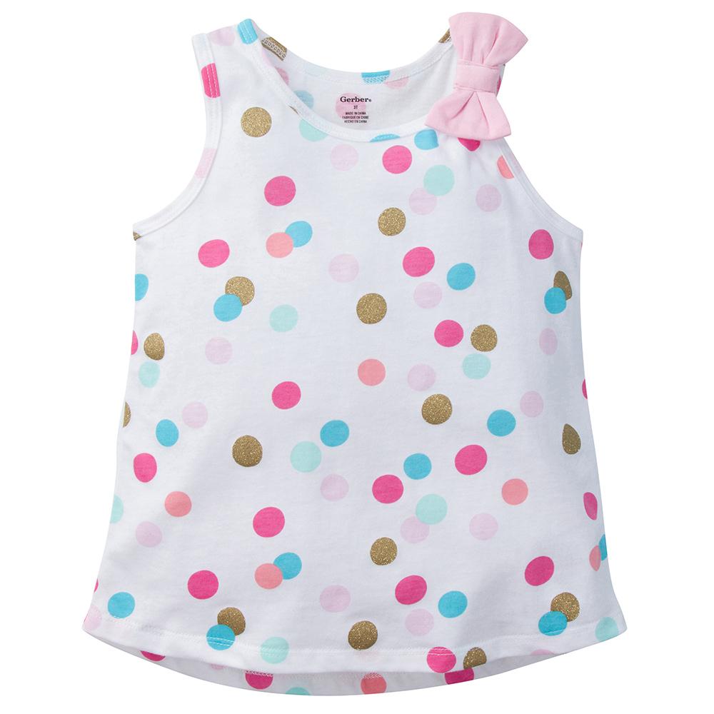 2-Pack Infant & Toddler Girls Flamingo & Glitter Dots Fashion Tops, view 4
