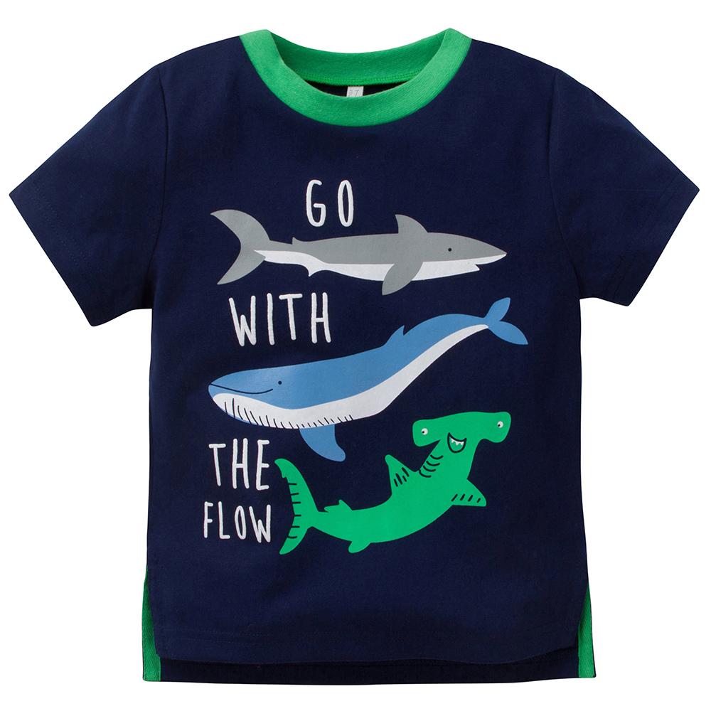 2-Pack Infant & Toddler Boys Shark and Truck Short Sleeve Tops, view 2