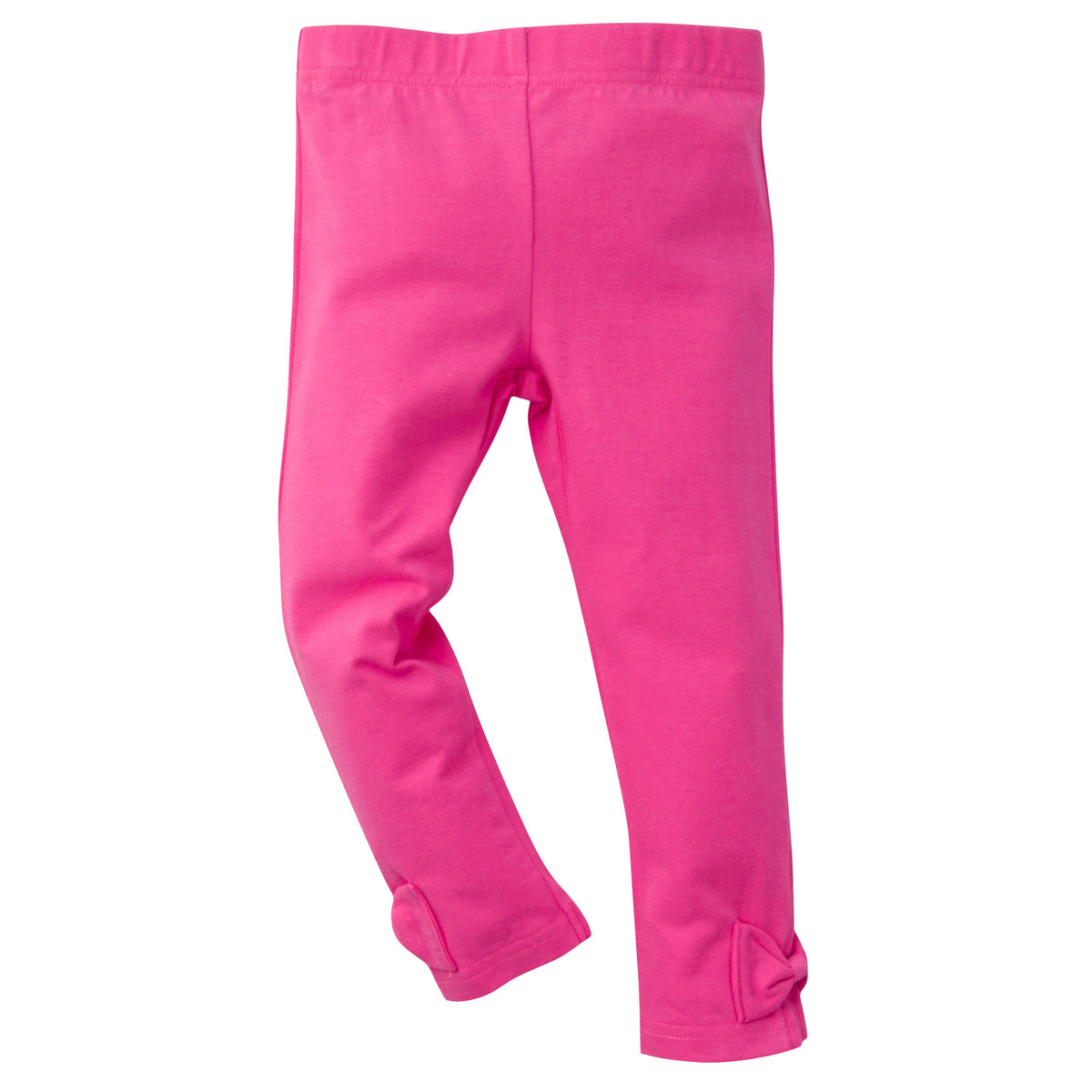 Girls Hot Pink Bow Leggings