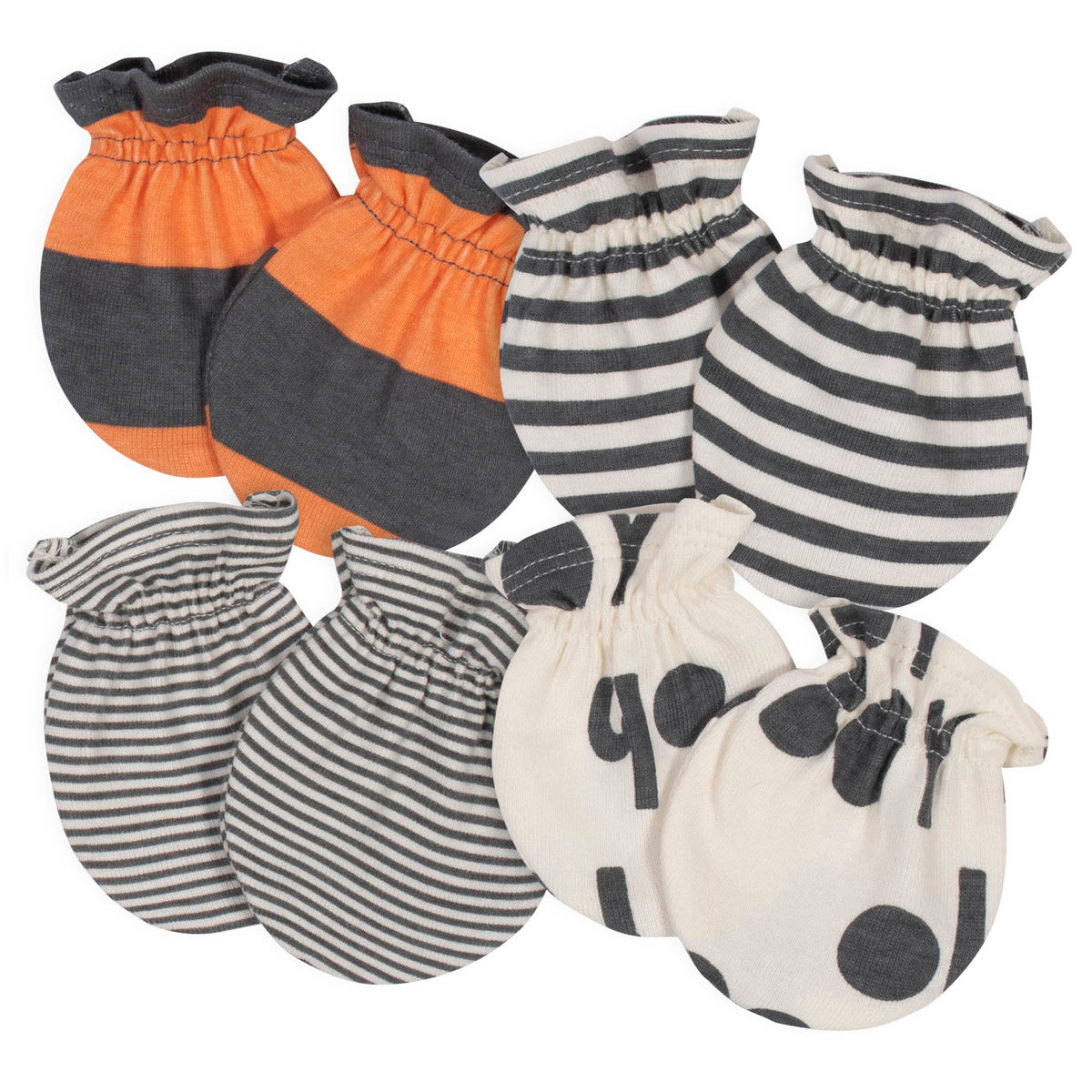 4-Pack Baby Boys Bicycle Organic Mittens