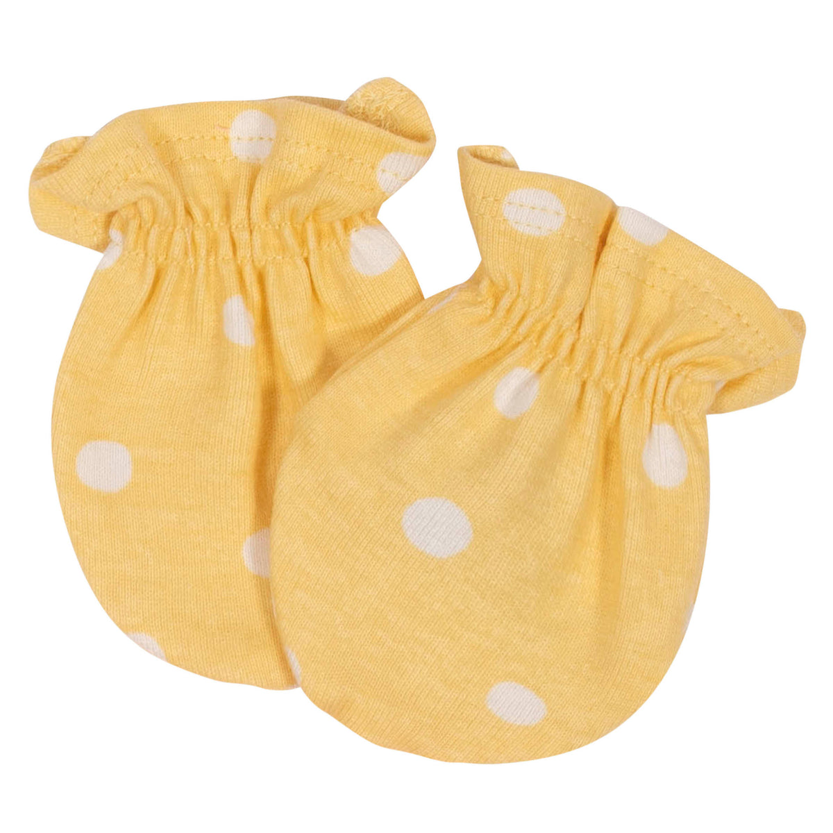 4-Pack Baby Girls Flower Pot Organic Mittens