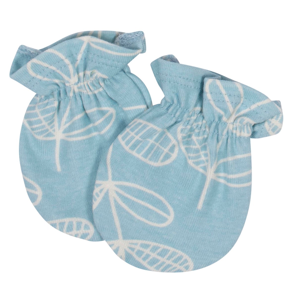 4-Pack Baby Girls Flower Pot Organic Mittens