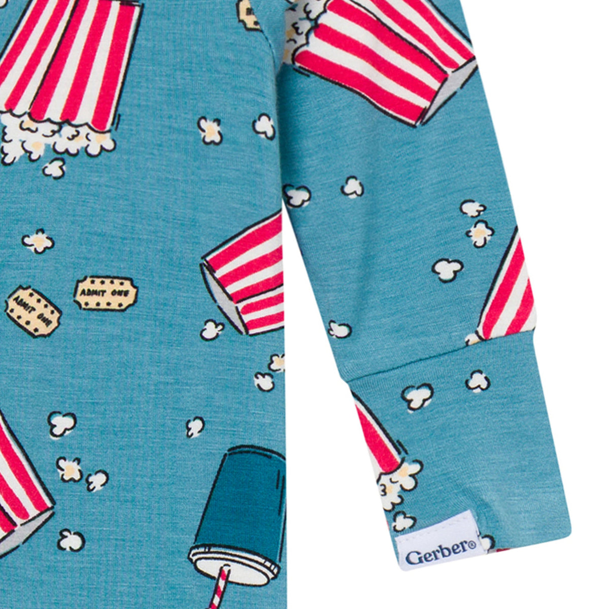 Baby & Toddler Neutral Movie Night Snug Fit Footed Pajamas-Gerber Childrenswear Wholesale