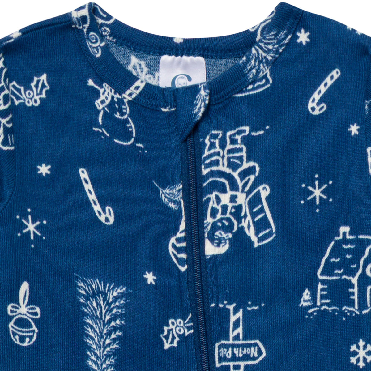 Baby & Toddler Neutral Navy Toile Snug Fit Footed Pajamas-Gerber Childrenswear Wholesale