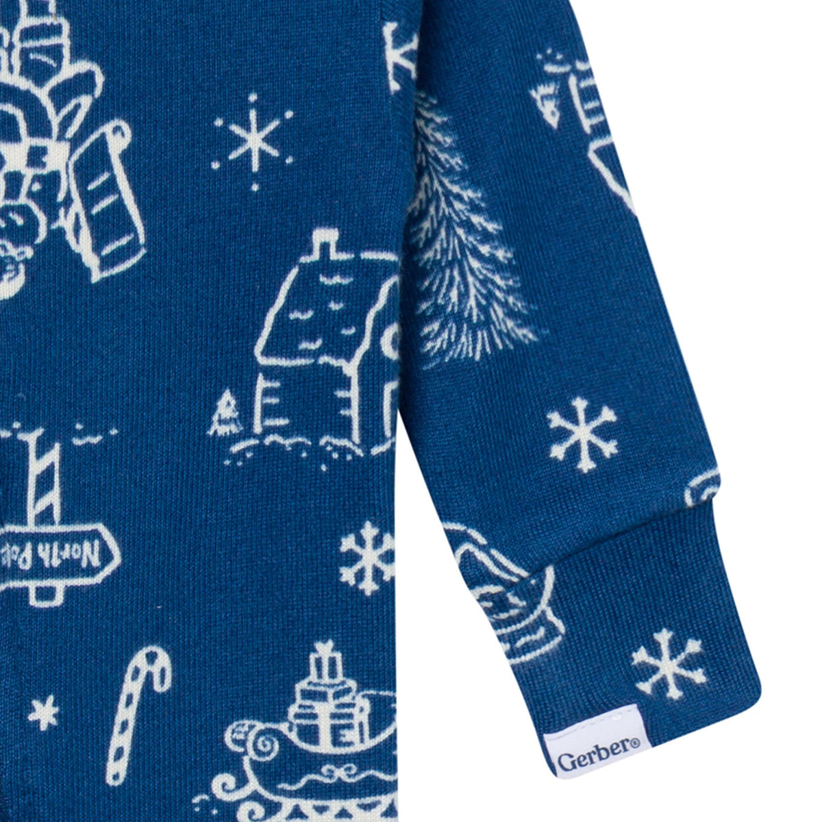 Baby & Toddler Neutral Navy Toile Snug Fit Footed Pajamas-Gerber Childrenswear Wholesale