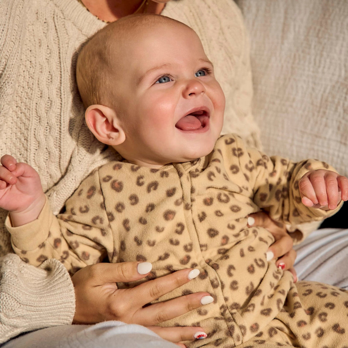 Baby & Toddler Girls Leopard Footed Fleece Pajamas-Gerber Childrenswear Wholesale