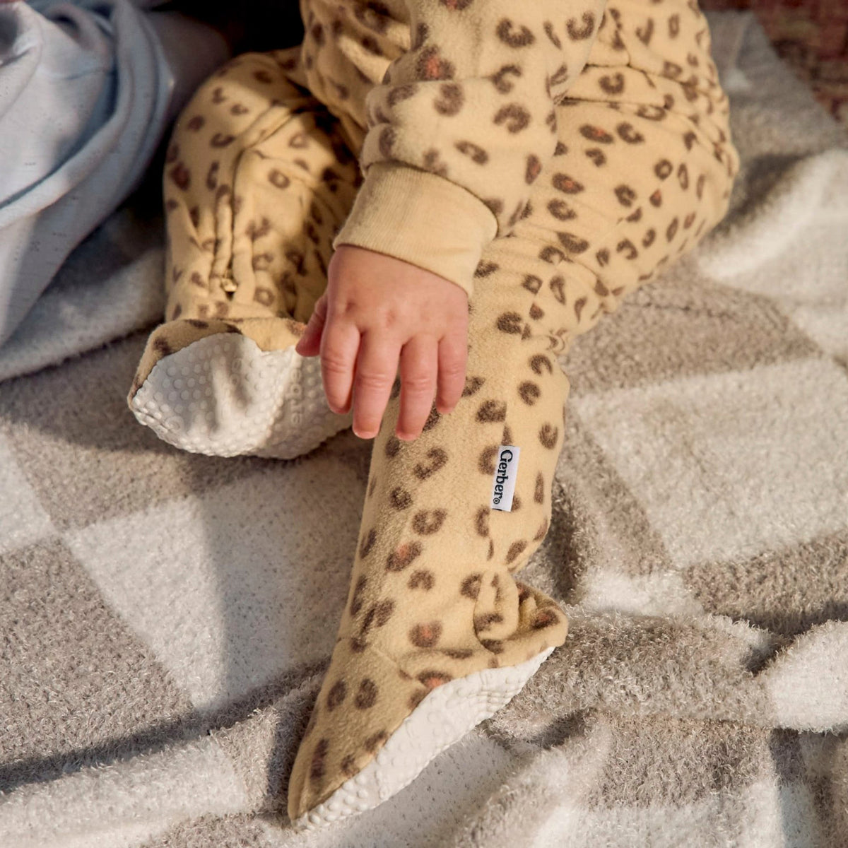 Baby & Toddler Girls Leopard Footed Fleece Pajamas-Gerber Childrenswear Wholesale