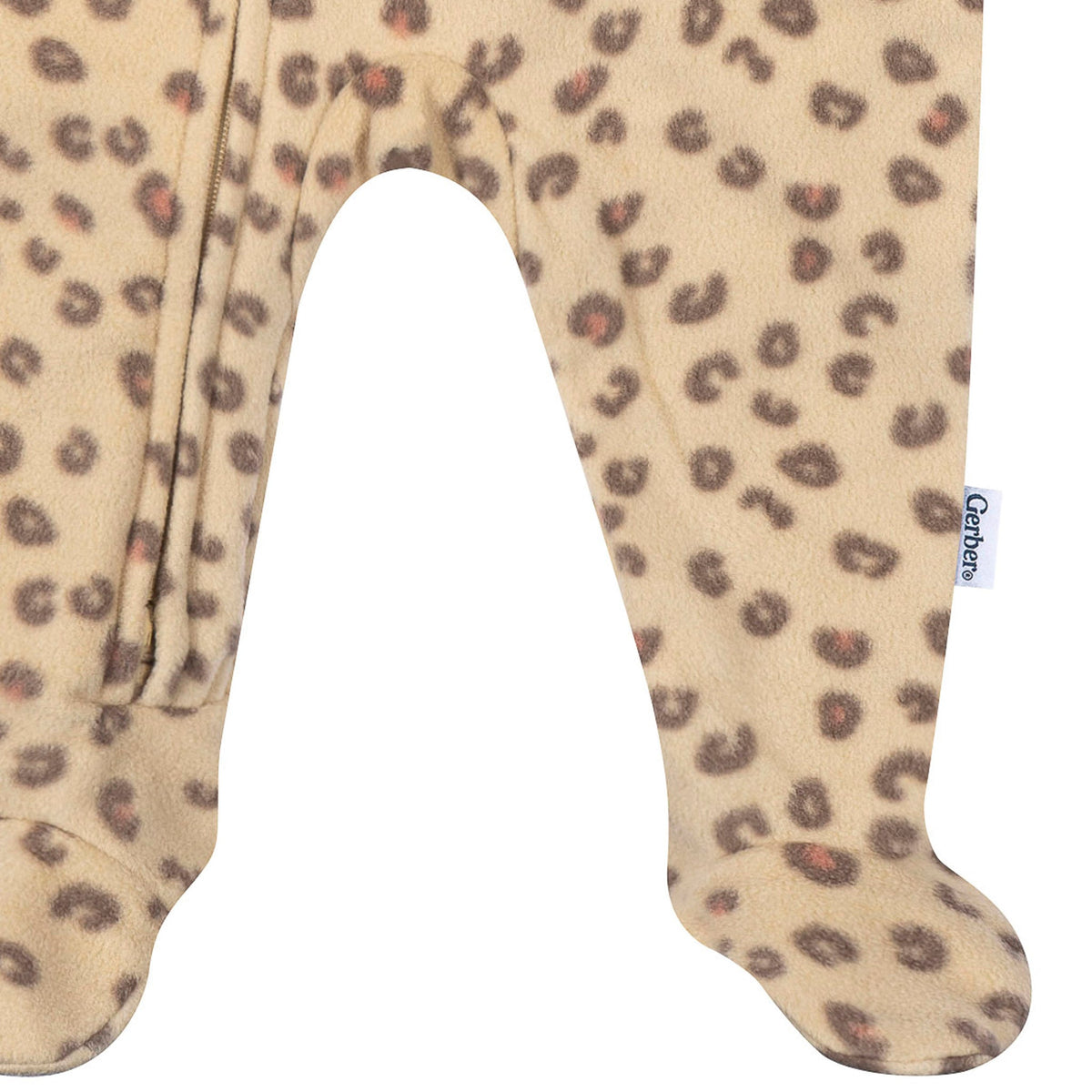 Baby & Toddler Girls Leopard Footed Fleece Pajamas-Gerber Childrenswear Wholesale