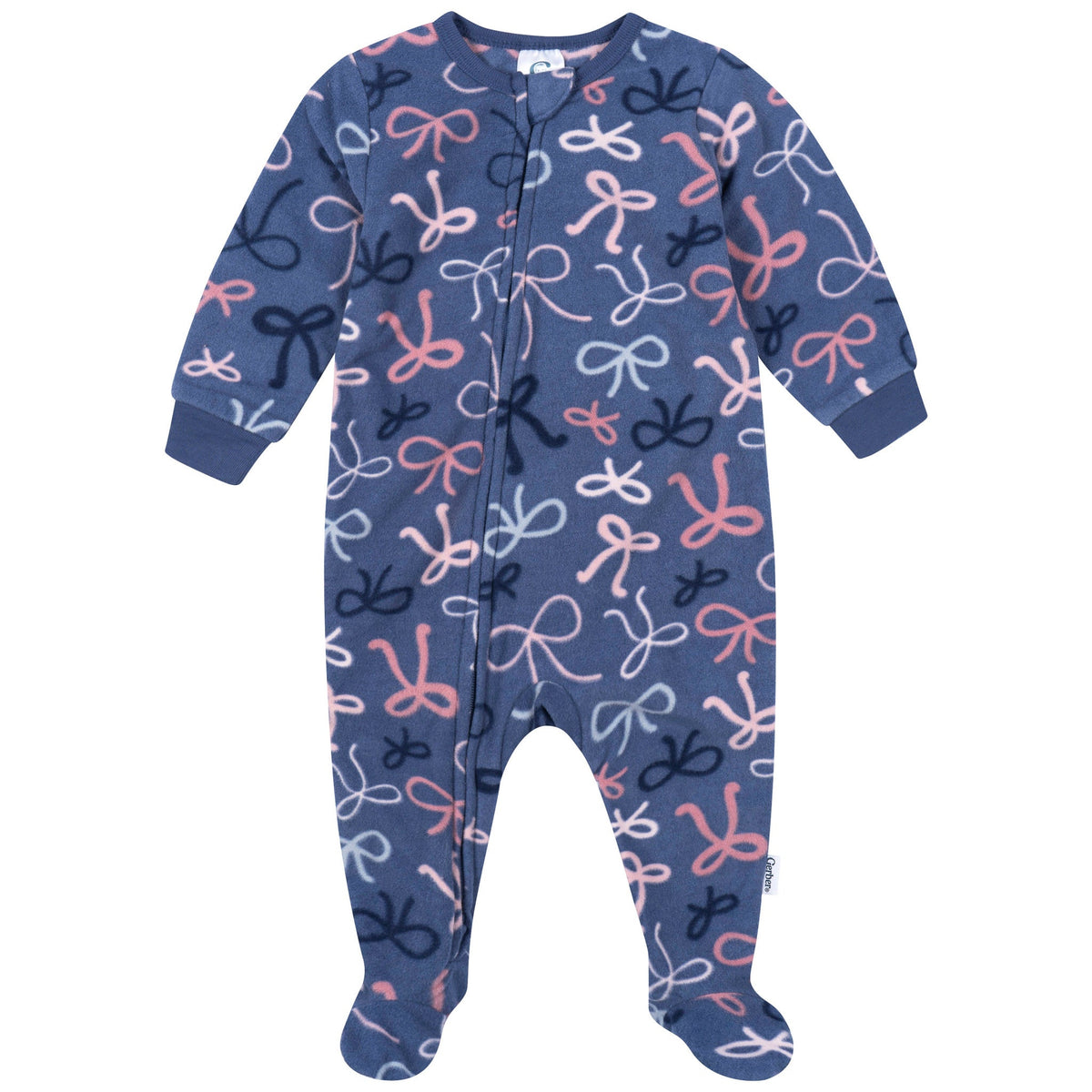 Baby & Toddler Girls Bows Footed Fleece Pajamas-Gerber Childrenswear Wholesale
