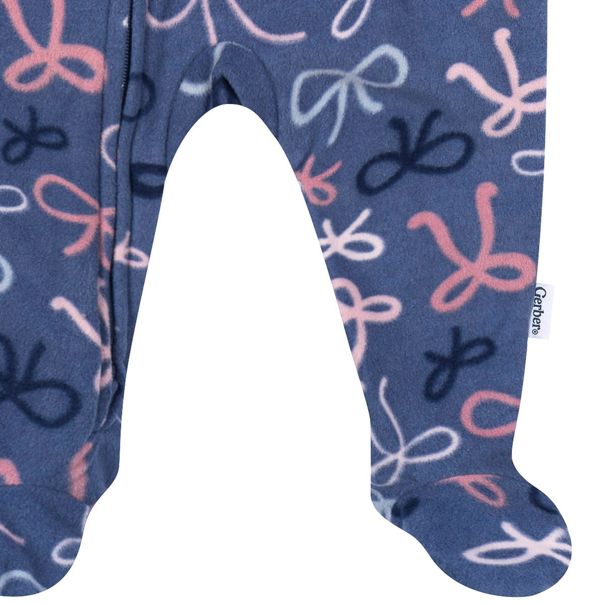 Baby & Toddler Girls Bows Footed Fleece Pajamas-Gerber Childrenswear Wholesale