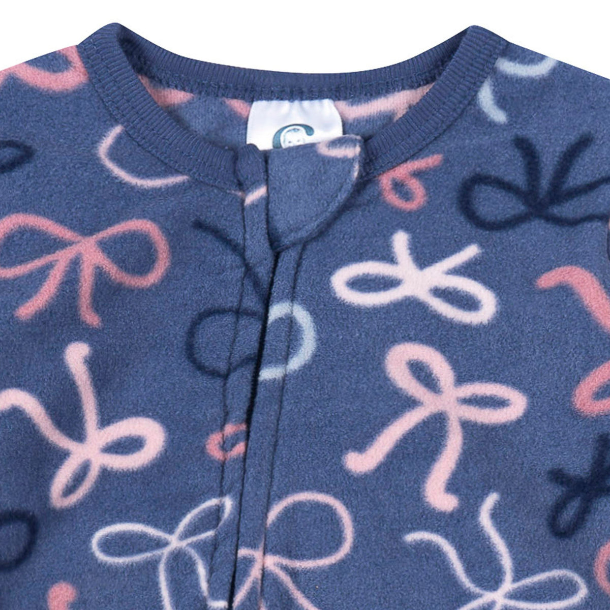 Baby & Toddler Girls Bows Footed Fleece Pajamas-Gerber Childrenswear Wholesale