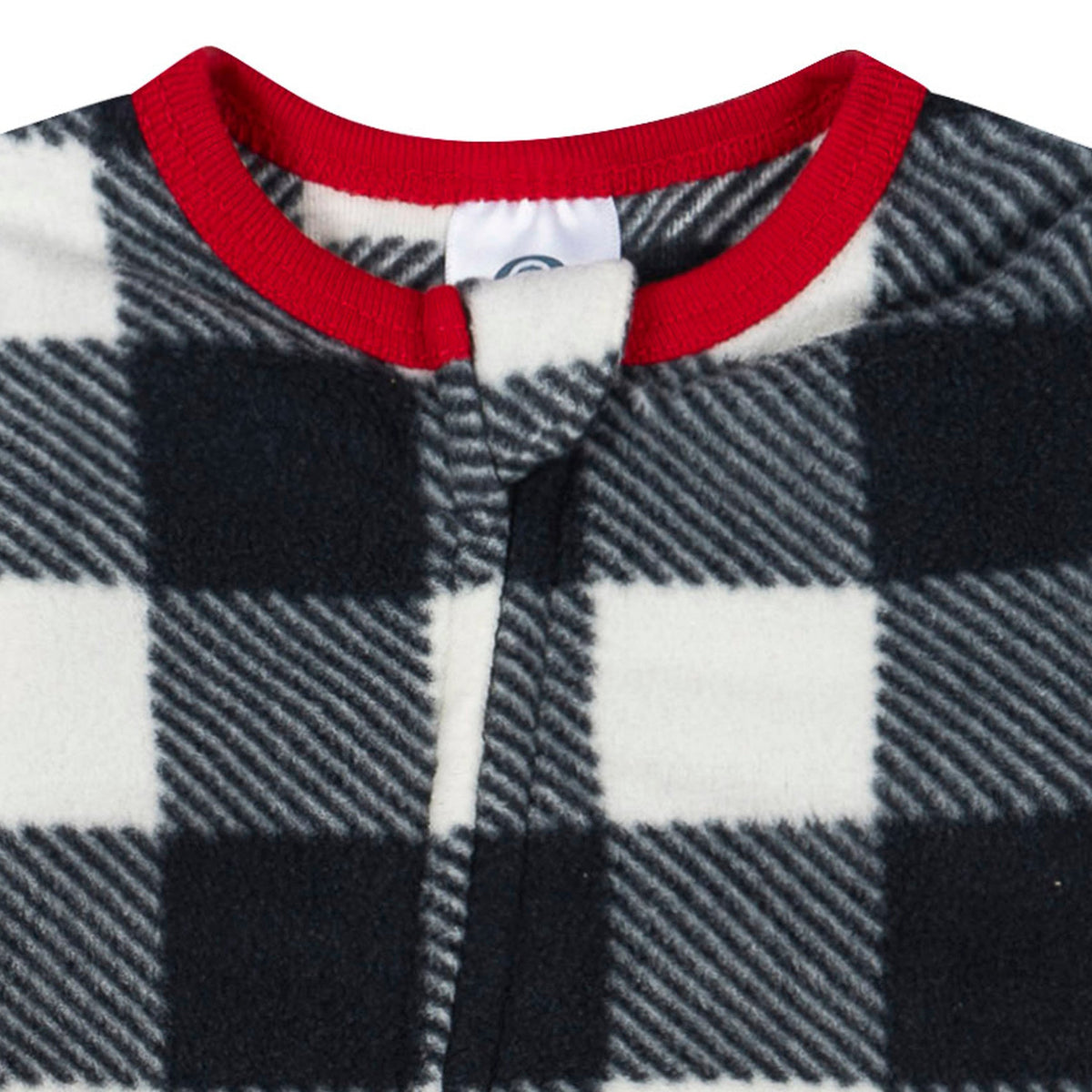 Baby & Toddler Neutral Gingham Footed Fleece Pajamas-Gerber Childrenswear Wholesale
