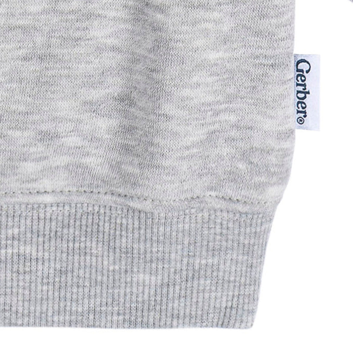 Baby & Toddler Neutral Med Grey Heather Crewneck Sweatshirt-Gerber Childrenswear Wholesale