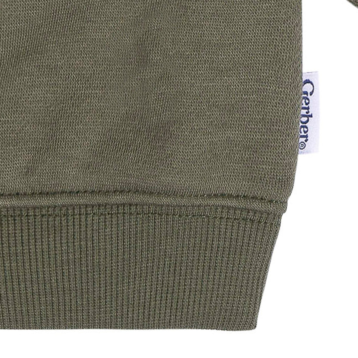 Baby & Toddler Neutral Green Crewneck Sweatshirt-Gerber Childrenswear Wholesale