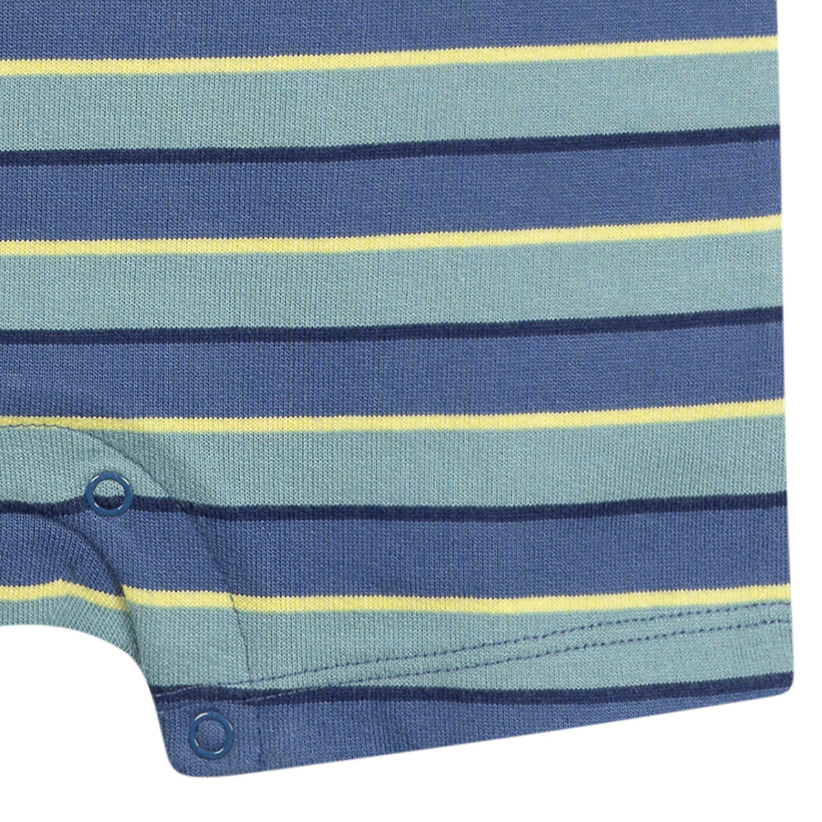Baby Boys Blue & Green Collared Romper, view 5