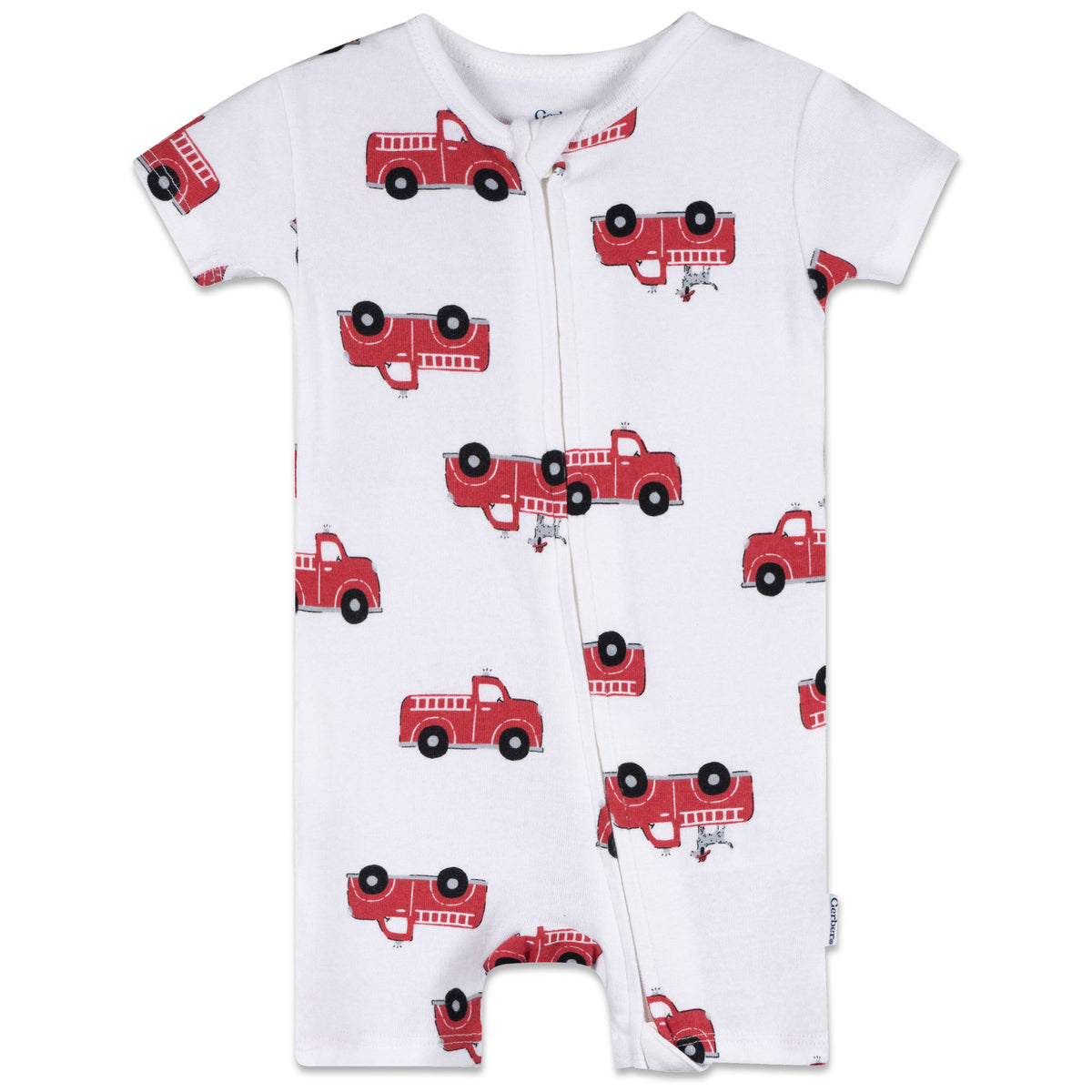 Baby Boys Fire Trucks Snug Fit Romper
