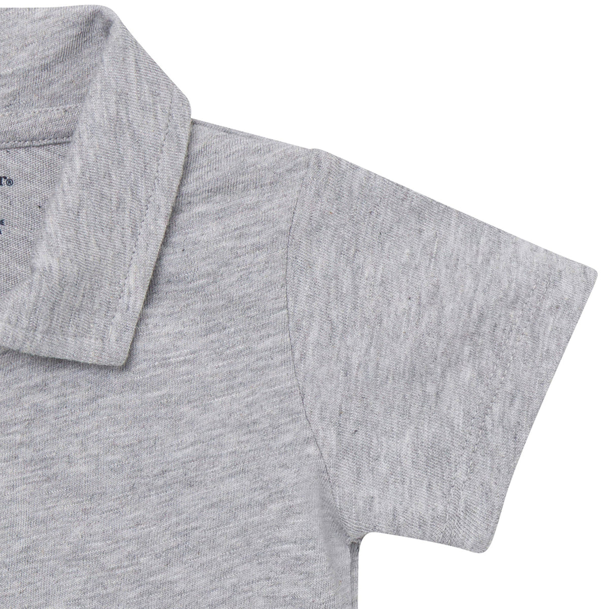 Baby Boys Gray Heather Polo Bodysuit-Gerber Childrenswear Wholesale