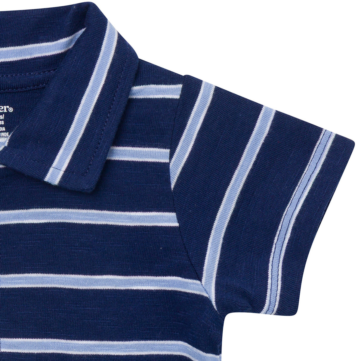 Baby Boys Navy Stripes Polo Bodysuit-Gerber Childrenswear Wholesale