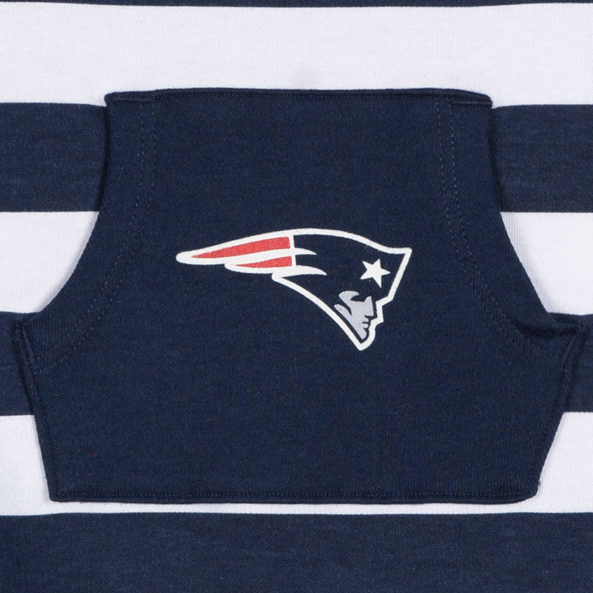 Baby Boys New England Patriots Football Pajamas With Pouch, view 3