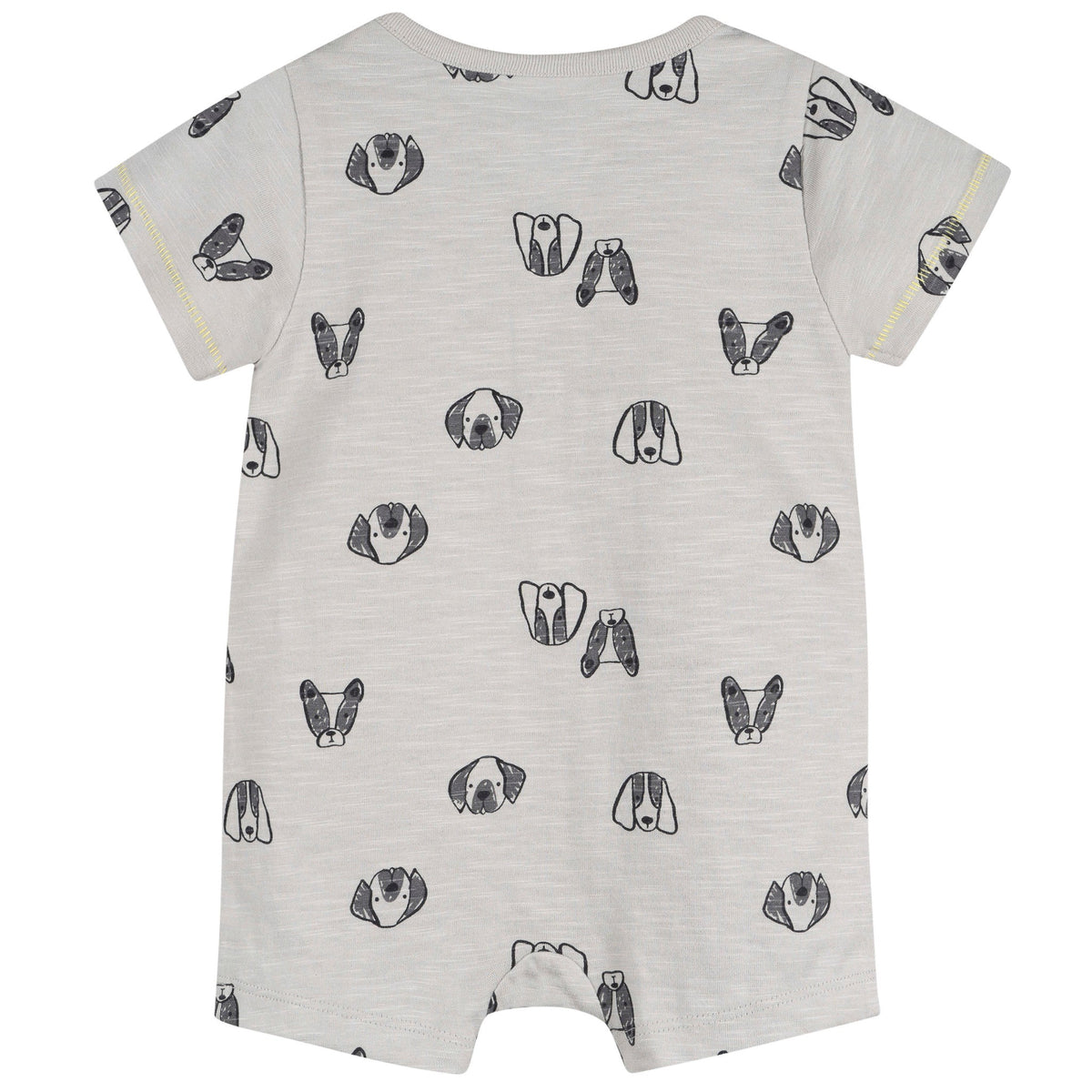 Baby Boys Puppy Dog Faces Short Sleeve Romper, view 2