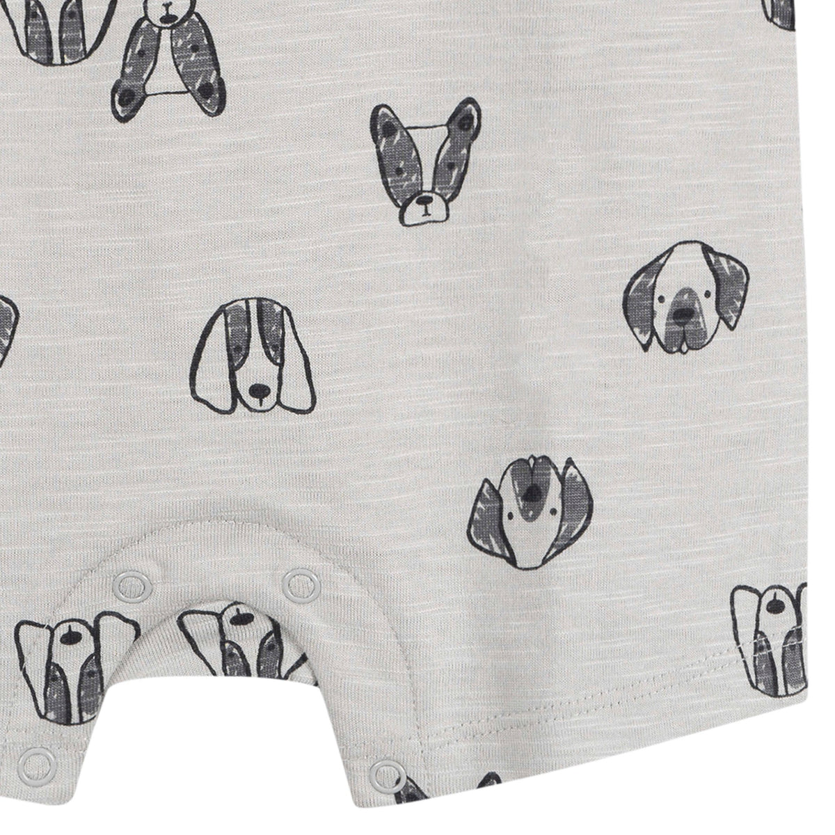 Baby Boys Puppy Dog Faces Short Sleeve Romper, view 4