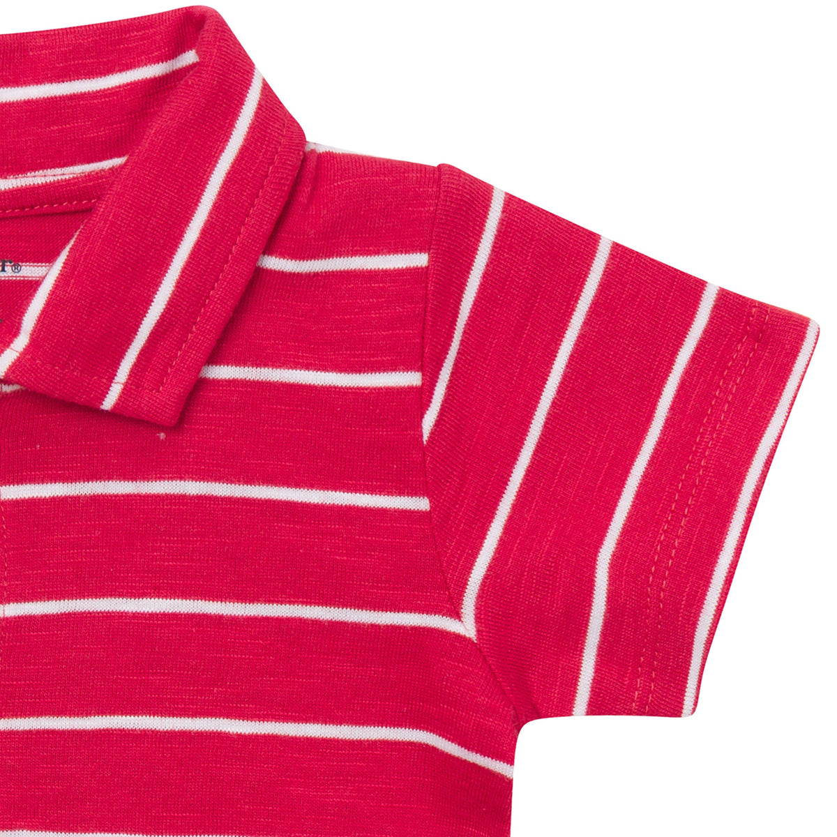 Baby Boys Red Stripes Polo Bodysuit-Gerber Childrenswear Wholesale
