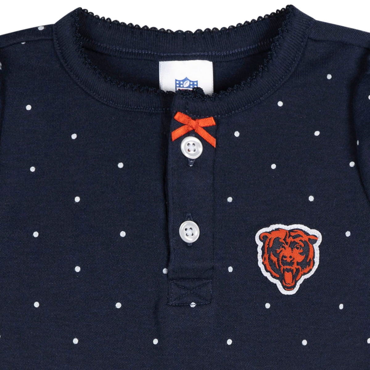 Baby Girls Chicago Bears Footless Pajamas, view 2