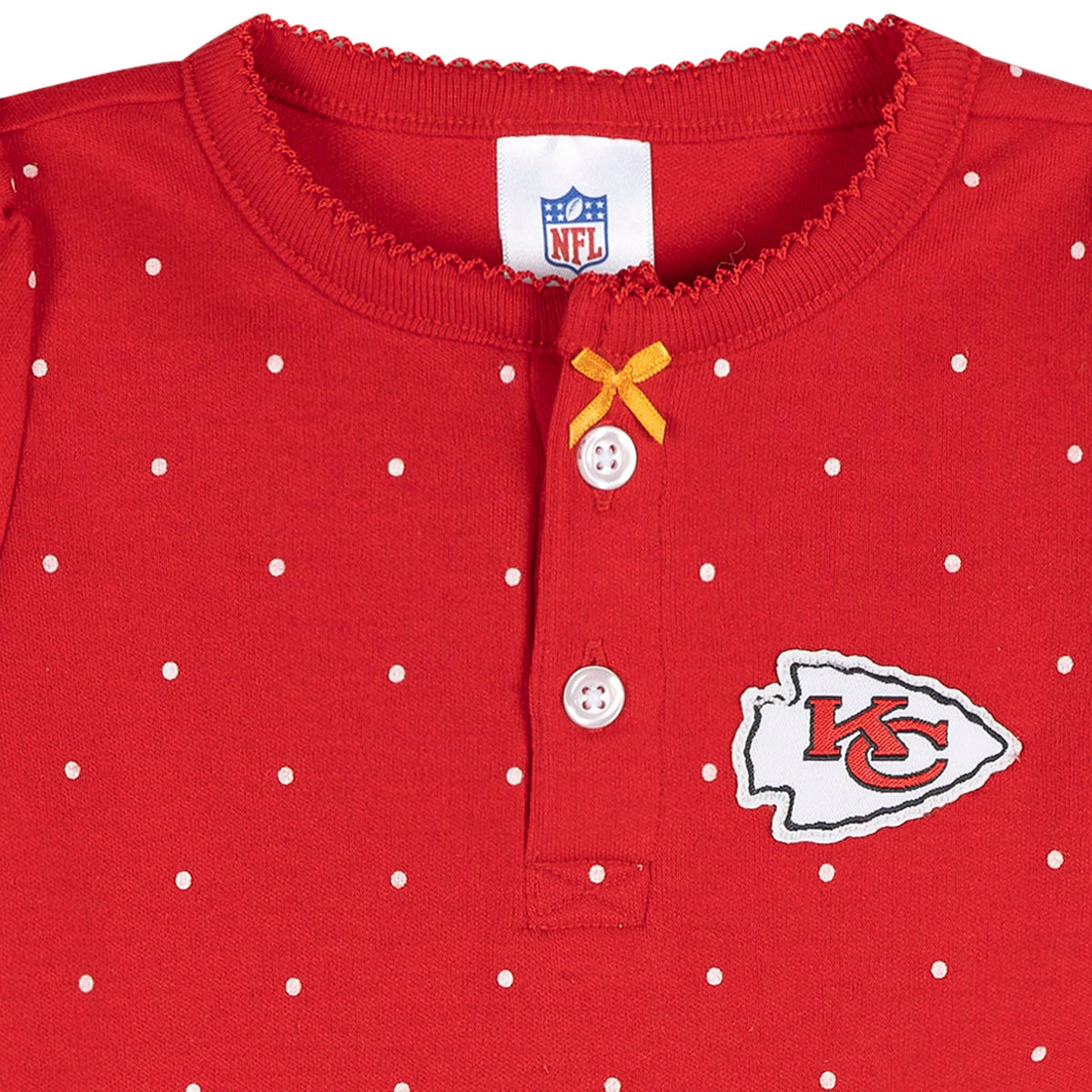 Baby Girls Kansas City Chiefs Footless Pajamas, view 2