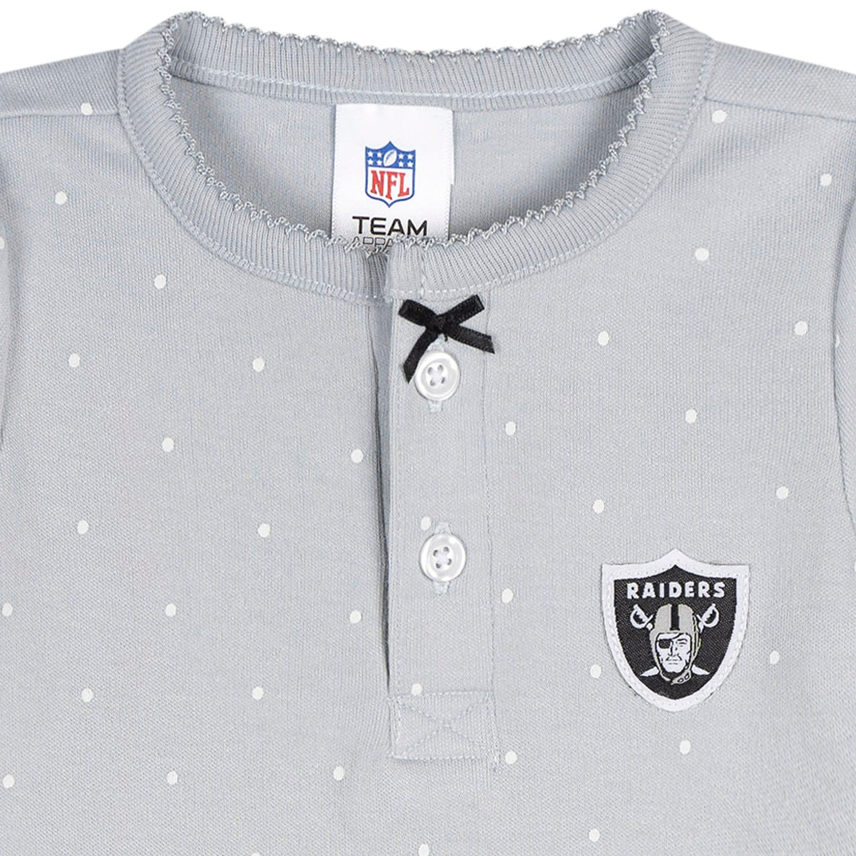 Baby Girls Las Vegas Raiders Footless Pajamas, view 2
