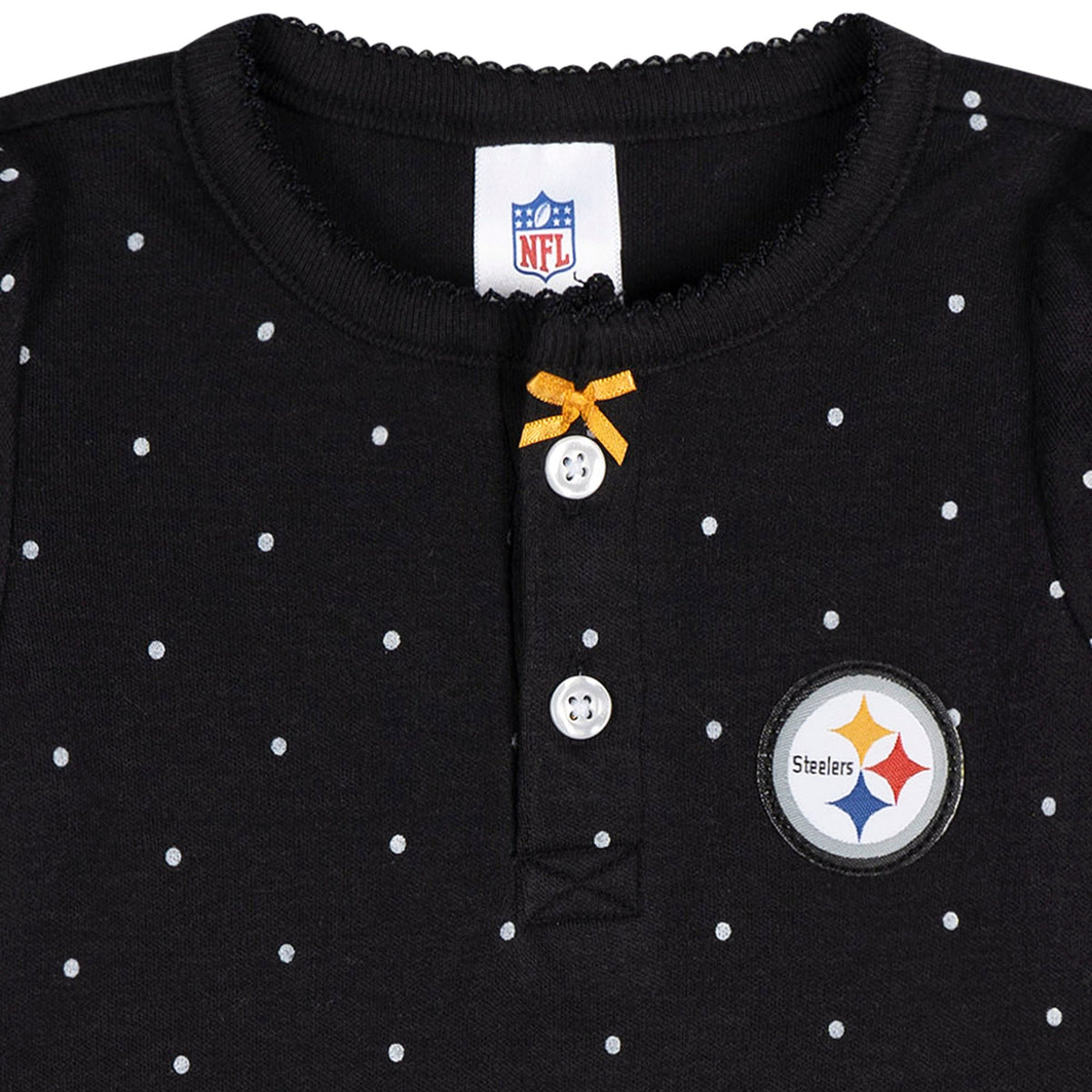 Baby Girls Pittsburgh Steelers Footless Pajamas, view 2