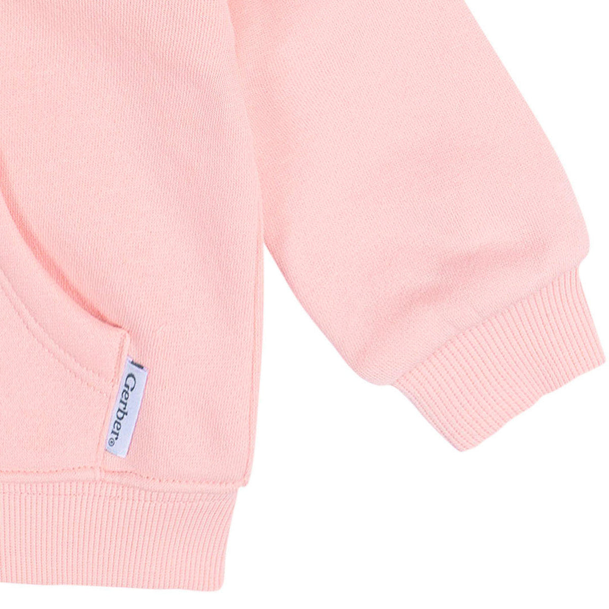 Baby Neutral Pink Zip Front Sweatshirt-Gerber Childrenswear Wholesale