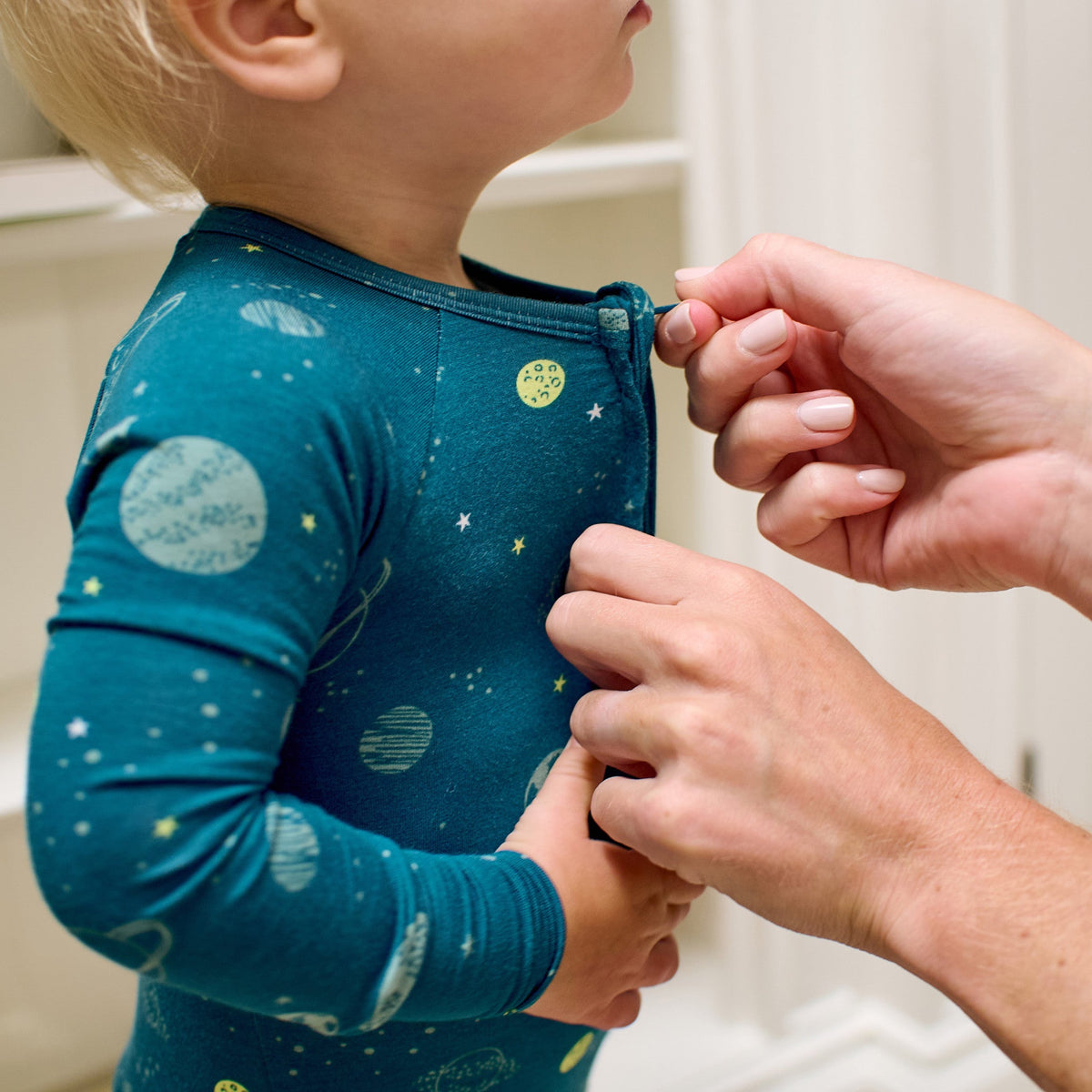 Baby & Toddler Boys Blue Space Snug Fit Footless Pajamas-Gerber Childrenswear Wholesale
