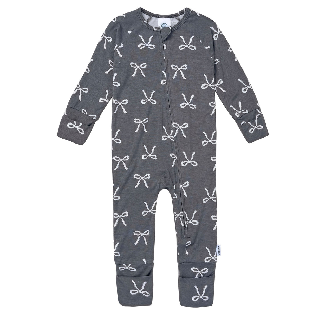 Baby & Toddler Girls Gray Bow Snug Fit Footless Pajamas-Gerber Childrenswear Wholesale