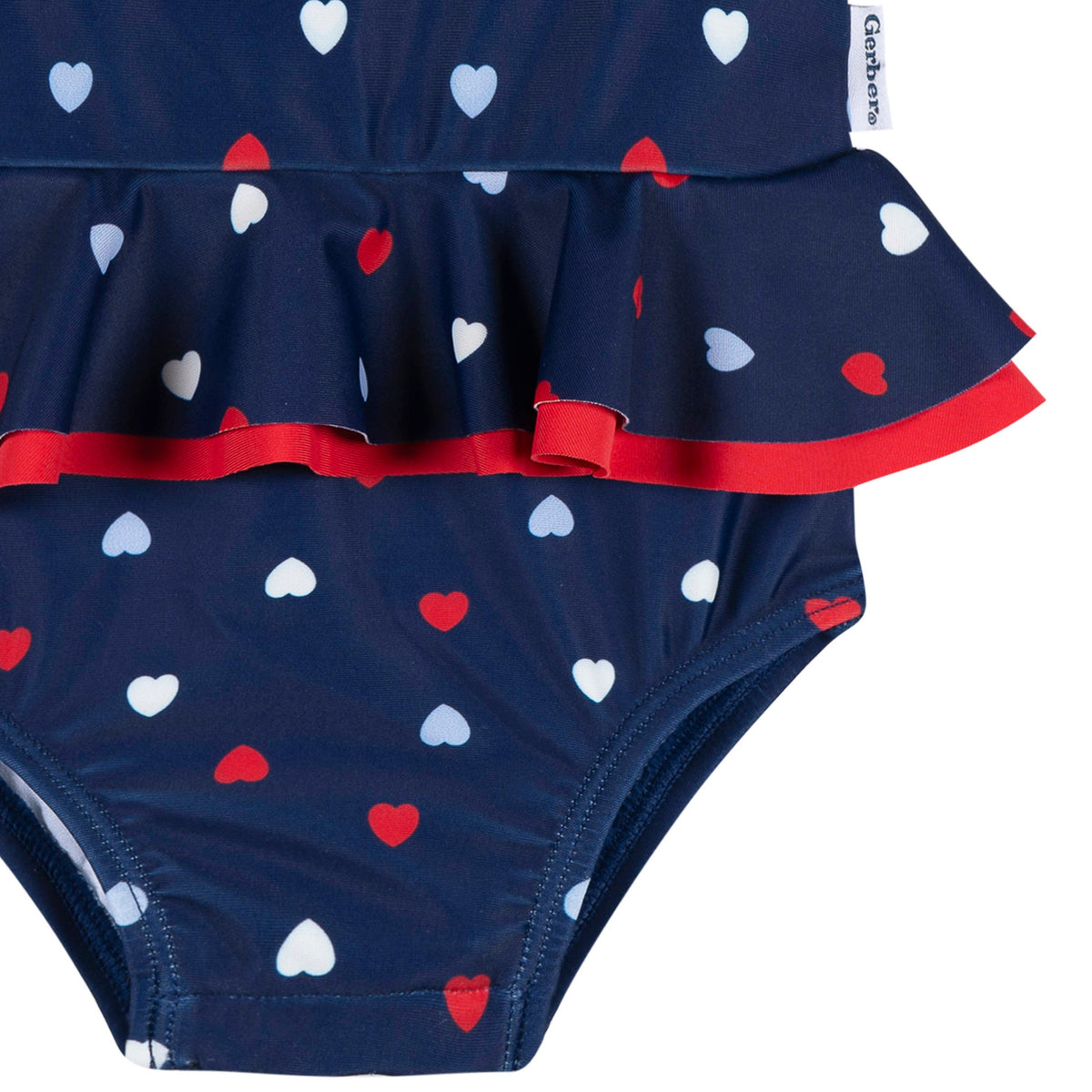 Baby & Toddler Girls Hearts Swimsuit, view 3
