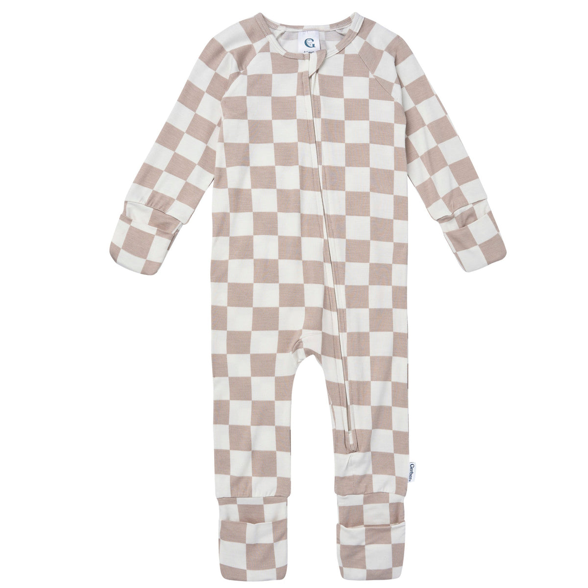 Baby & Toddler Neutral Taupe Check Snug Fit Footless Pajamas-Gerber Childrenswear Wholesale
