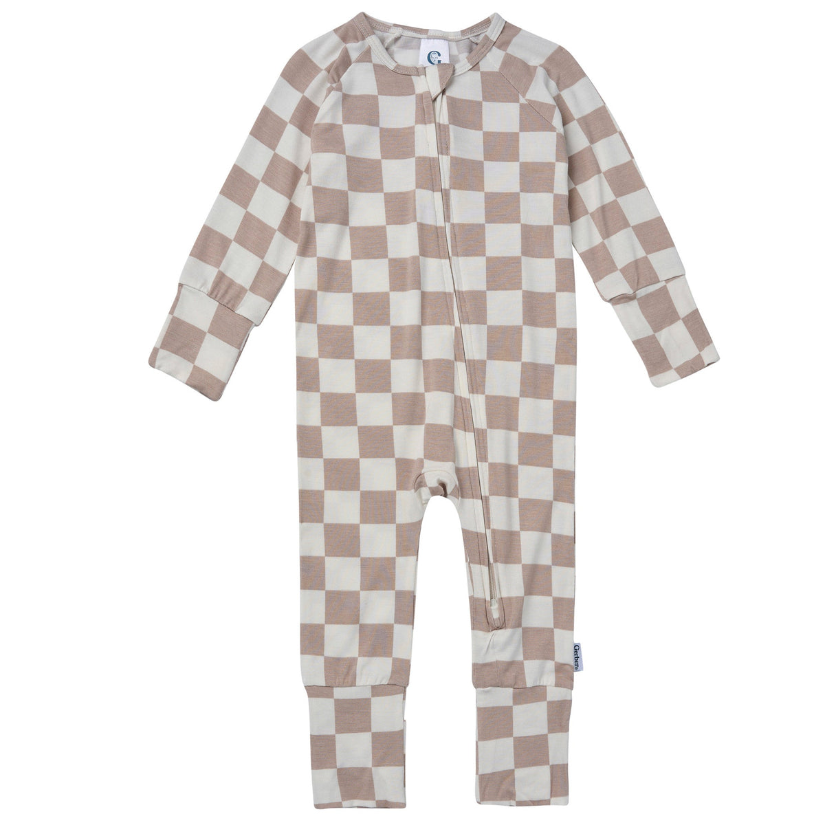 Baby & Toddler Neutral Taupe Check Snug Fit Footless Pajamas-Gerber Childrenswear Wholesale