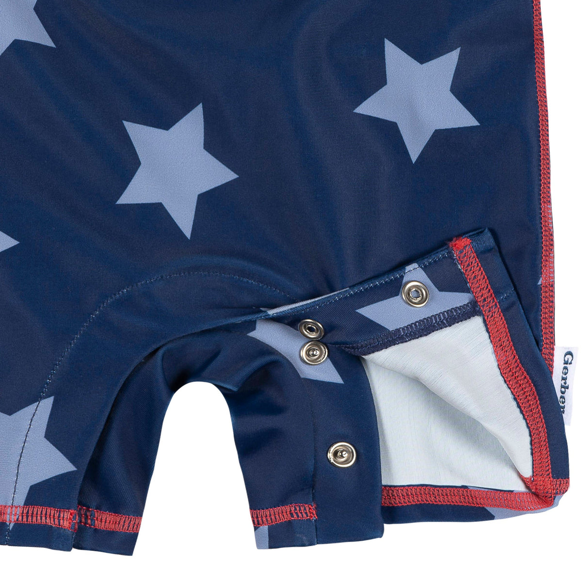 Baby Boys Blue Stars Long Sleeve Rashguard, view 5