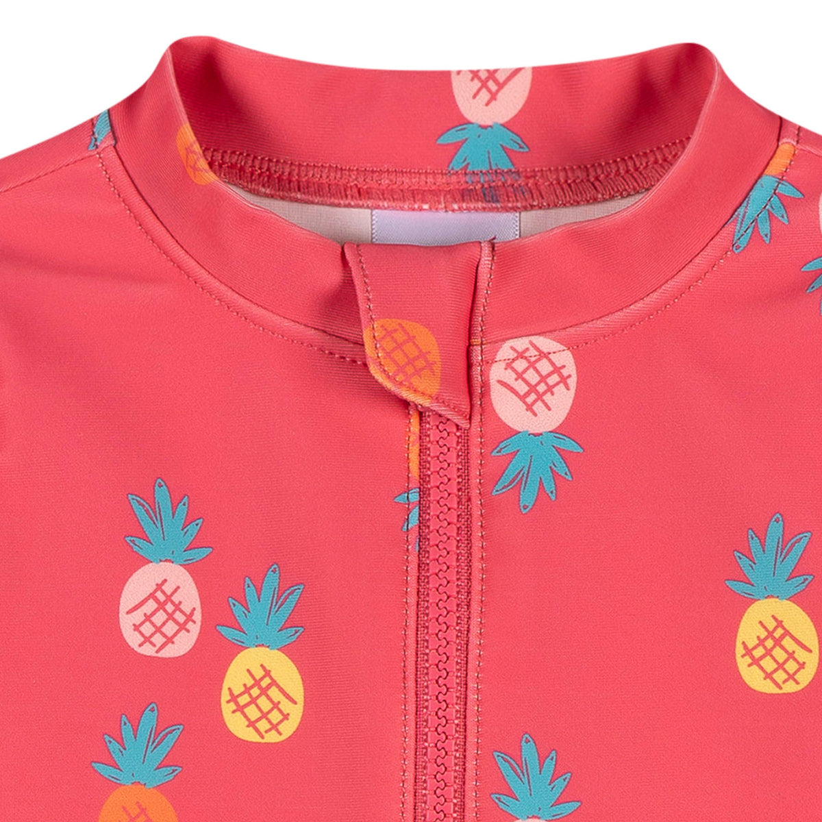 Baby Girls Pink Pineapple Rashguard Suit, view 2