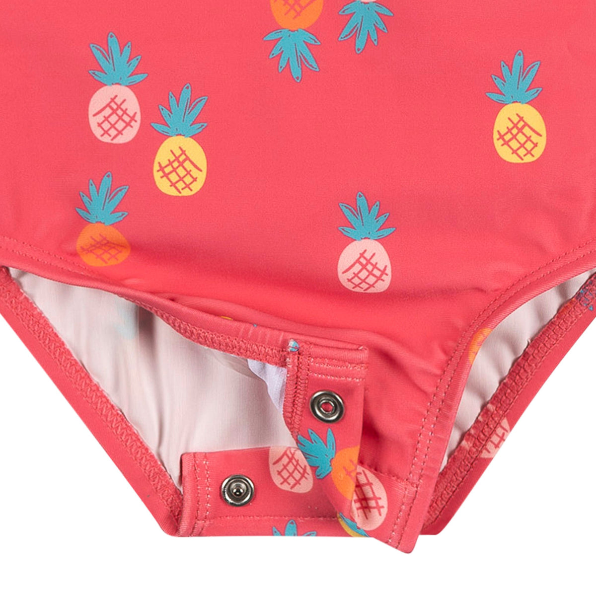 Baby Girls Pink Pineapple Rashguard Suit, view 6