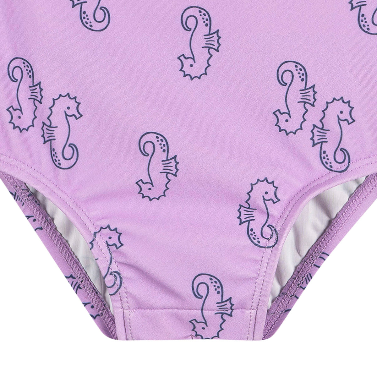Baby Girls Purple Seahorses Rashguard Suit, view 5