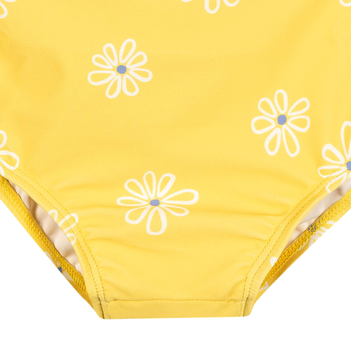 Baby Girls Yellow Daisies Rashguard Suit, view 5