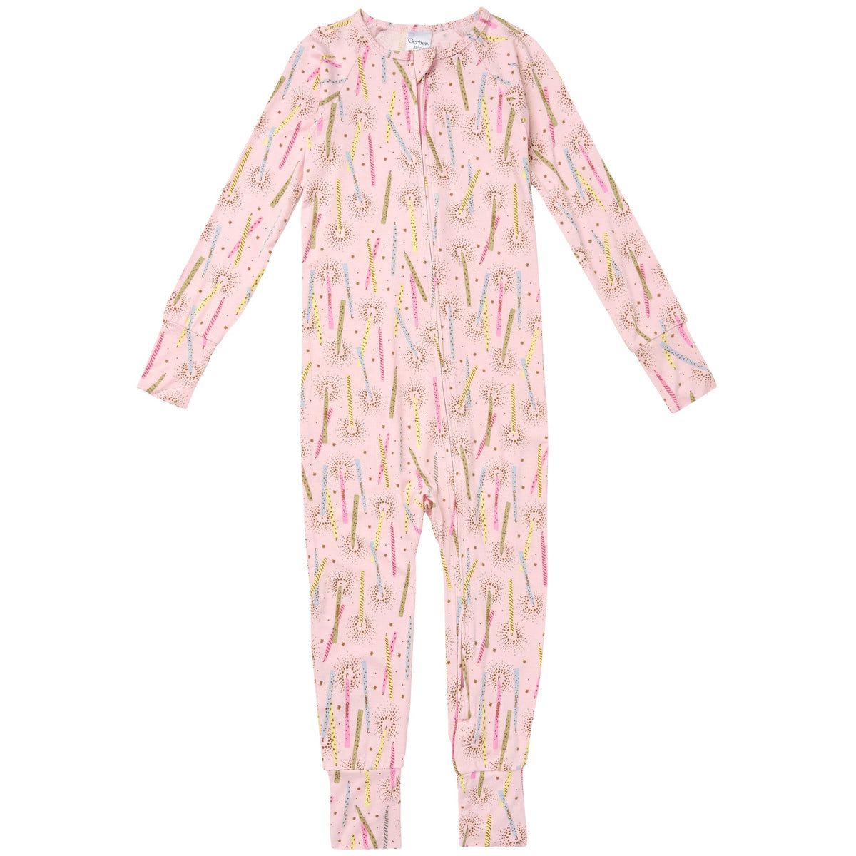 Infant & Toddler Girls Pink Candle Snug Fit Footless Pajamas-Gerber Childrenswear Wholesale
